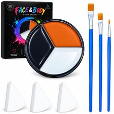 Black White Orange Face Body Paint Halloween Makeup Face Painting Kit Waterproof