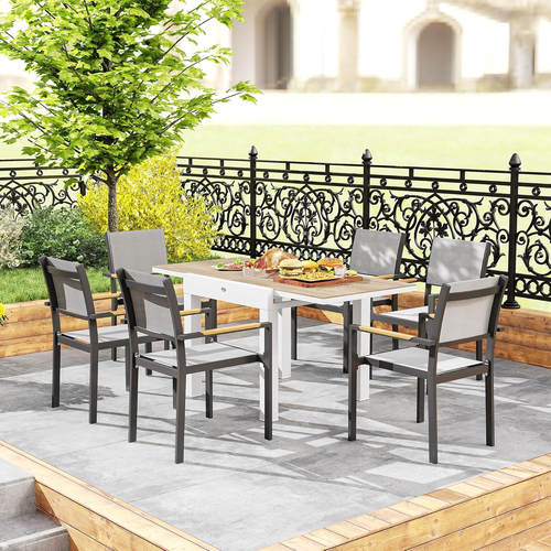 Tavolo Da Giardino Allungabile Da 80/160X80X75 Cm, Tavola Da Pranzo Estensibile - Foto 7 di 12