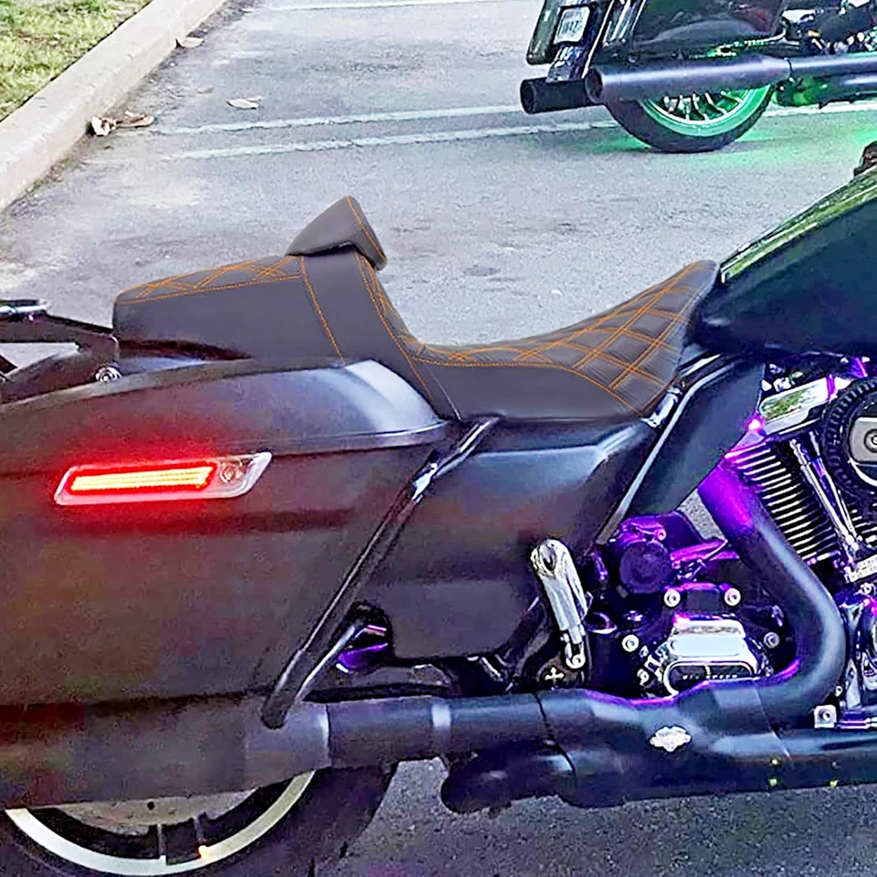 Driver & Passenger Seat Fit For Harley Touring Street Road Glide King 2009-2023 - Image 2 of 4