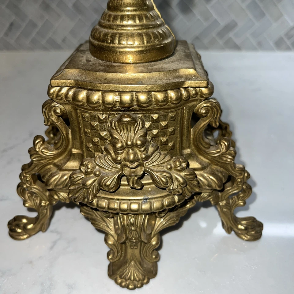 Vintage Italian Bronze Candelabra 7-Light 24” Ornate Rococo Revival Made Italy - Image 4 of 4