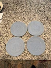 Set of 4 Vintage Fenton Bicentennial Commemorative Plates Powder Blue Milk Glass
