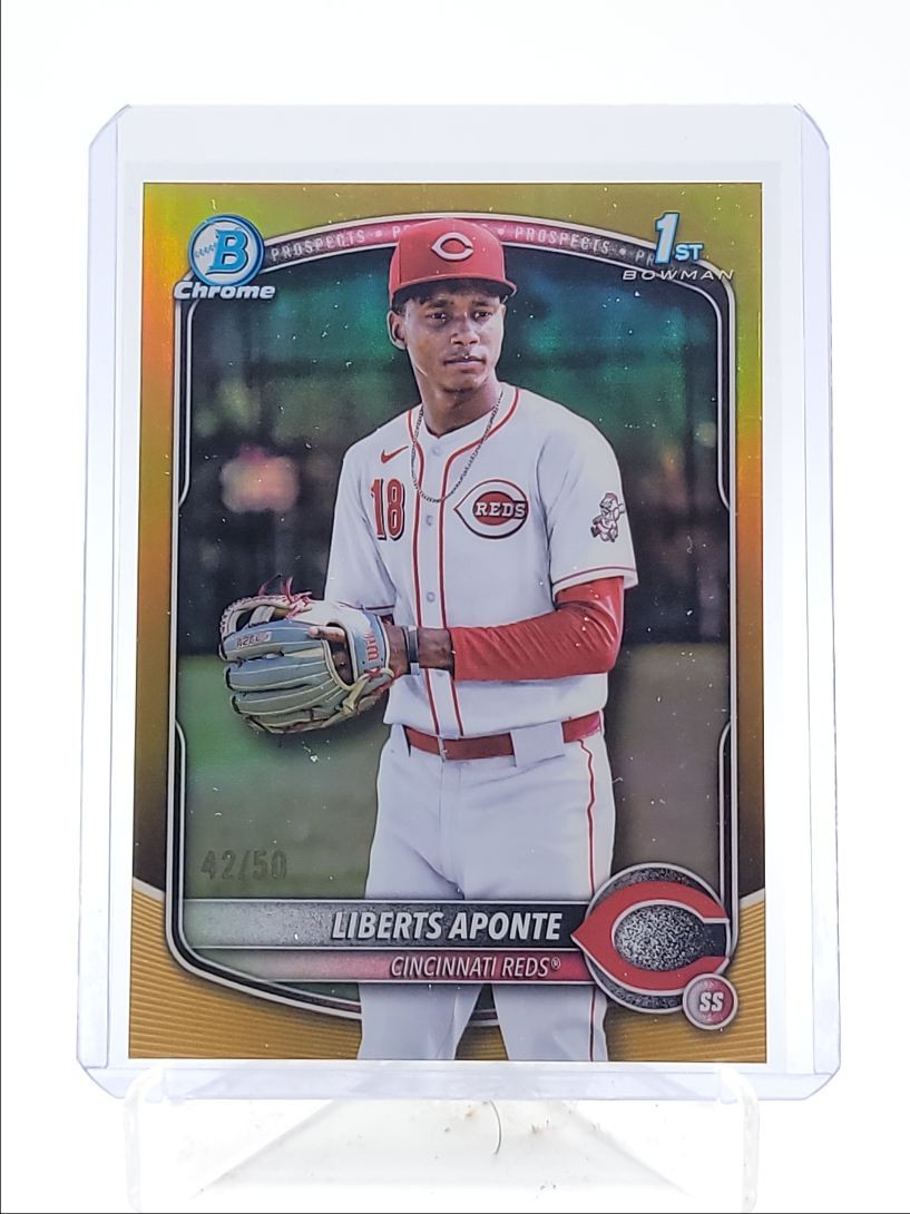 LIBERTS APONTE 2025 BOWMAN CHROME 1ST TRUE GOLD REFRACTOR REDS /50 Q4290