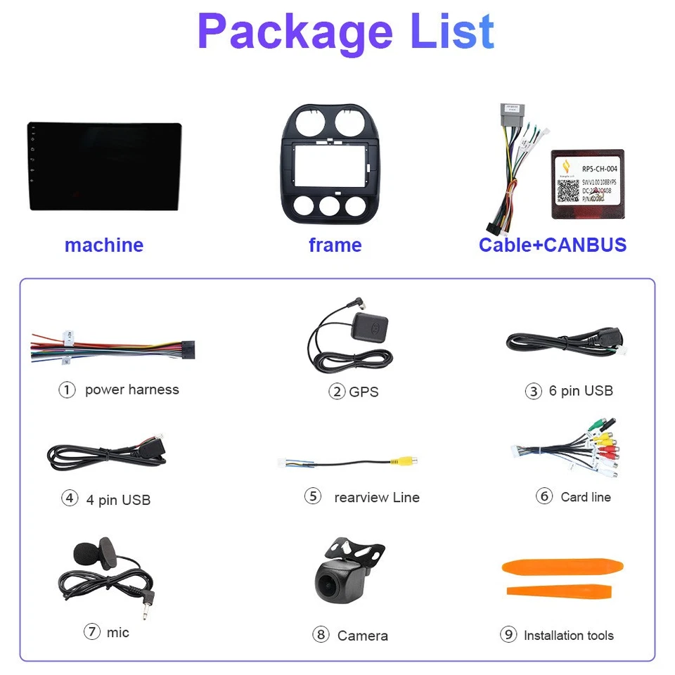 For Jeep Compass Patriot 2010-2016 Android CarPlay Car Stereo Radio GPS WiFi Foto 2 de 4