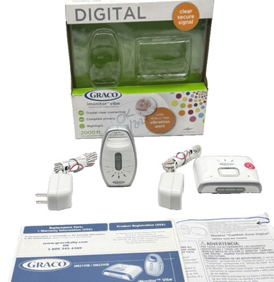 Graco Baby IMonitor Vibe Alert Digital Audio 2000 ft Range TESTED