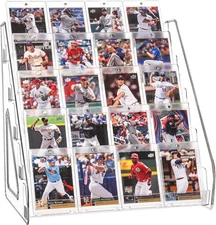 Elevated 5 Tier Clear Acrylic Card Display Stand for Trading Cards, CLEAR 