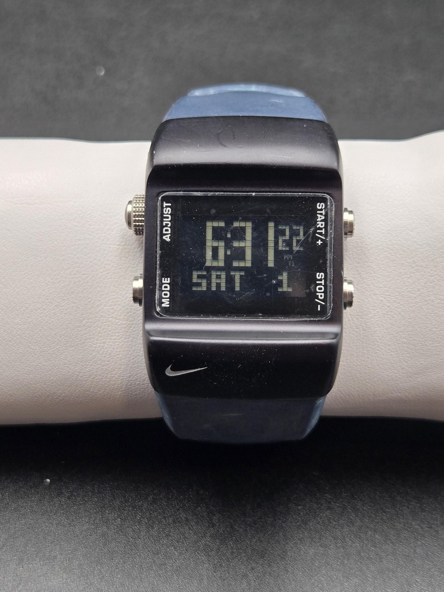 Nike Watch Mens WC0038 Sledge Mettle Press 35mm Blue Digital 100m