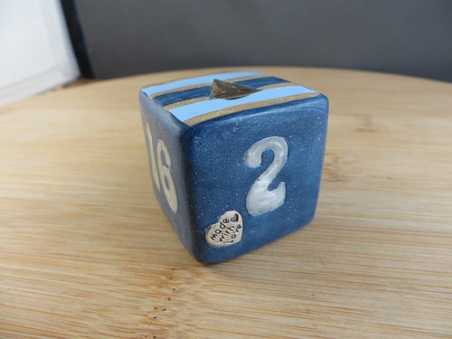 Jena's Handmade Backgammon Doubling Cube Nautical Sailboat Blue White OOAK #415 - Picture 4 of 14