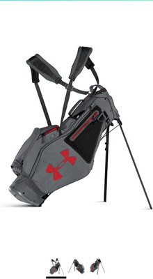 Under Armour UA Stron Speedround Stand Golf Bag Black/Grey and Logo Red 