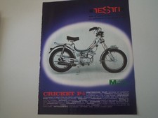 advertising Pubblicità 1977 CICLOMOTORE VELOMOTOR TESTI CRICKET P4 50