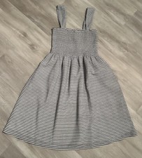 Madewell Texture & Thread Blue White Striped Smocked Mini Dress Size XXS