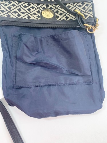 Tommy Hilfiger Womens Crossbody Purse Bag Black/Beige T Monogram Print Logo - Picture 11 of 11