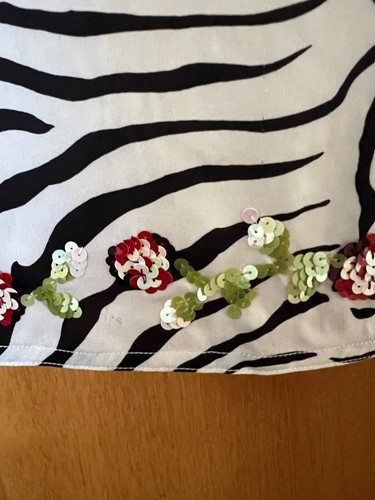 Karen Millen UK 10 Zebramuster Stretch Seide Pailletten Party Cocktail Bleistiftkleid - Bild 7 von 9