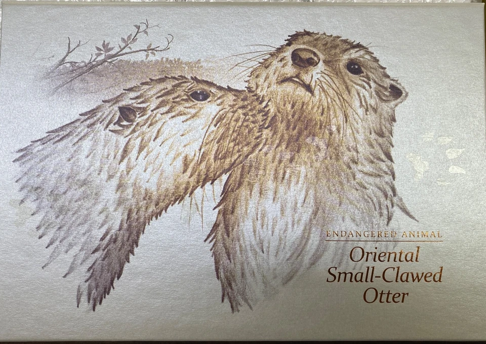 Singapur 2011 Endanger Animal -Clawed Otter Collector's Sheet Edición Limitada Foto 3 de 3