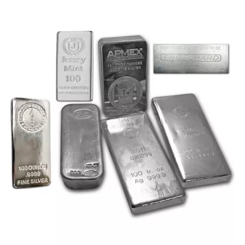 100 oz Silver Bar 999 Fine Silver - Secondary Market - Random Brand