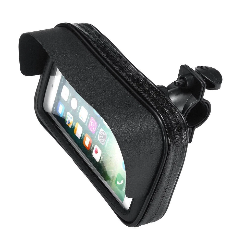 Waterproof Motorcycle Handlebar Mount 360° Rotation Phone Bag Case GPS Holder  — 第 2/4 张图片