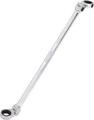  14 * 15Mm Extra Long Flex-head Ratcheting Wrench, Metric, Cr-v Steel