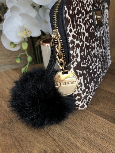 DUNE Make Up Bag Clutch Bag Animal print Set Of 2 -& Coin Purse with fur Pom Pom - Picture 3 of 8