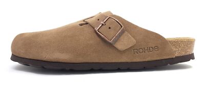 Rohde Grado Herrenschuhe Hausschuhe Pantolette Braun Freizeit