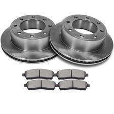 For Ford F-250 F-350 Super Duty SD Excursion Rear Brake Rotors And Ceramic Pads