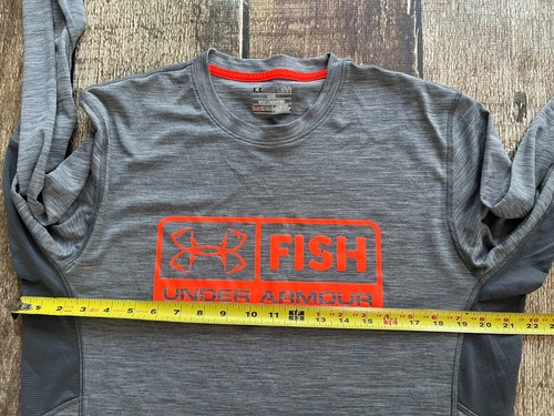 UNDER ARMOUR FISH LOOSE HEATGEAR LS T-SHIRT BLUE MENS MEDIUM EXCELLENT - Picture 9 of 11