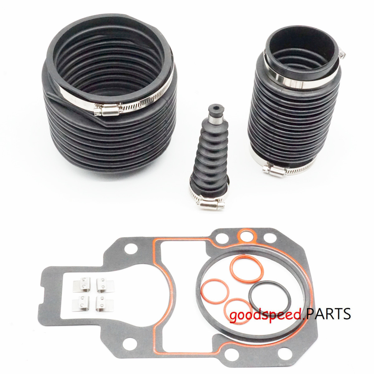 U-Joint Exhaust Cable Bellows Hose Kit For Mercruiser Alpha One Gen 2 Drives W/ Gasket 18654A1 74639A2 816431A1 27-94996Q2 - 34