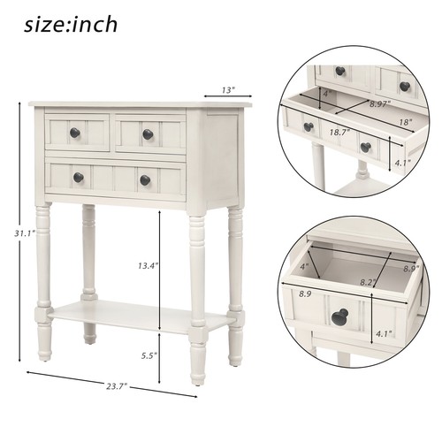 23" Classic Console Table with Drawers for Entryway, Sofa Table W/Bottom Shelf - Picture 23 of 28