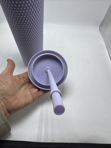 Starbucks "Studded" 24oz Tumbler Cup W/ Lid & Straw Lavender New - Picture 12 of 13
