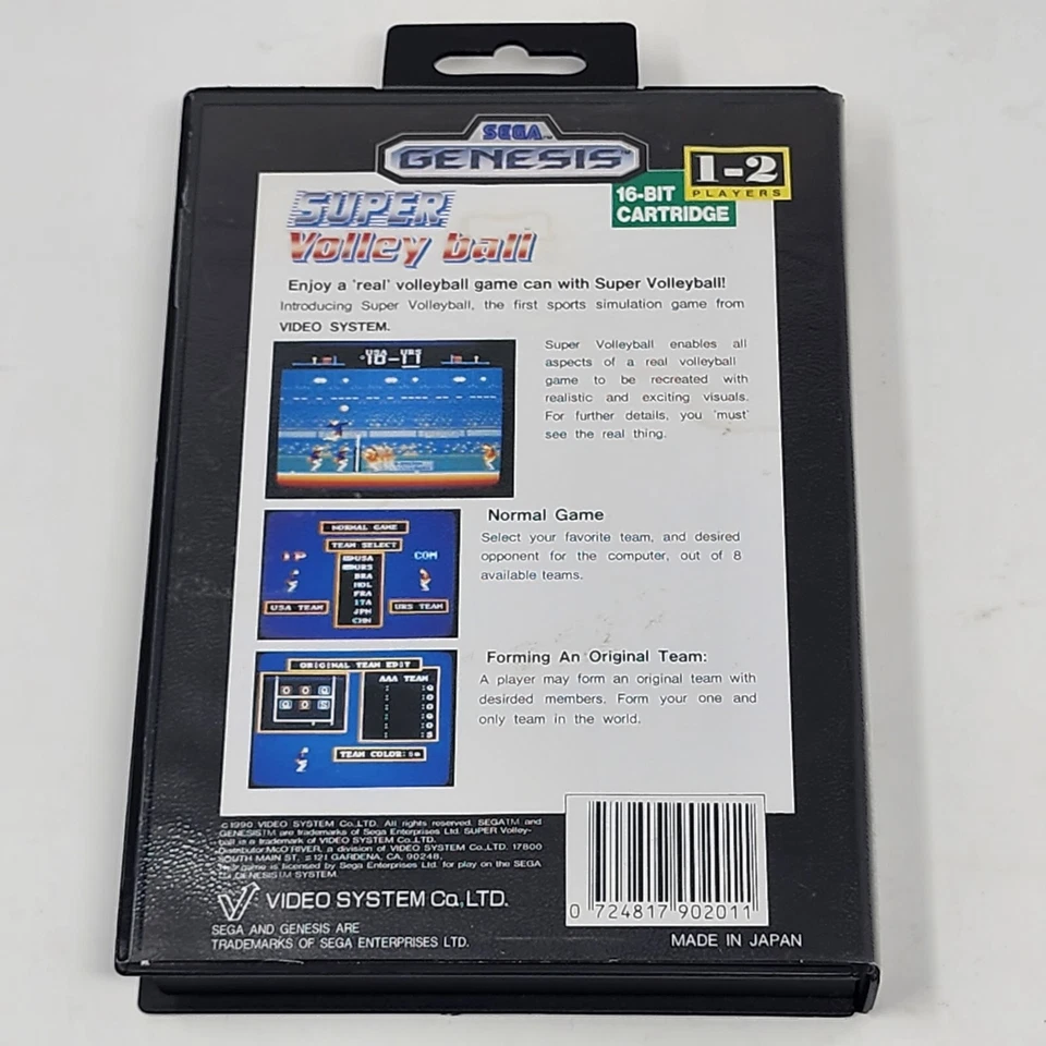 Super Volley Ball (Sega Genesis) Complete in Box - Authentic & Tested - Image 4 of 4