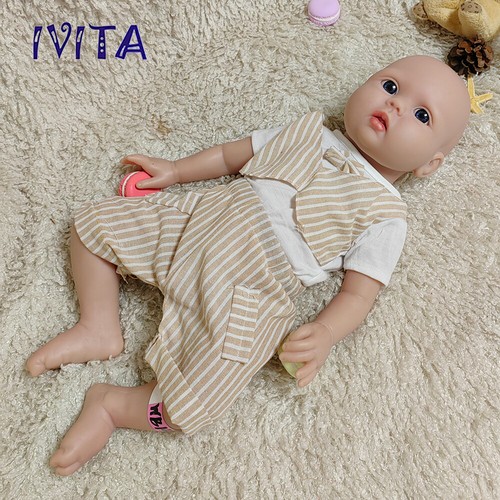 IVITA 20'' Full Silicone Reborn Baby Boy Silicone Floppy Doll Infant - Picture 5 of 10