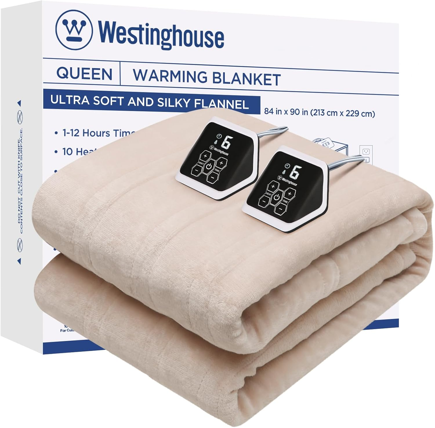 Queen Size Heated Electric Blanket with 10 Heat Settings & 1-12 Hour Timer