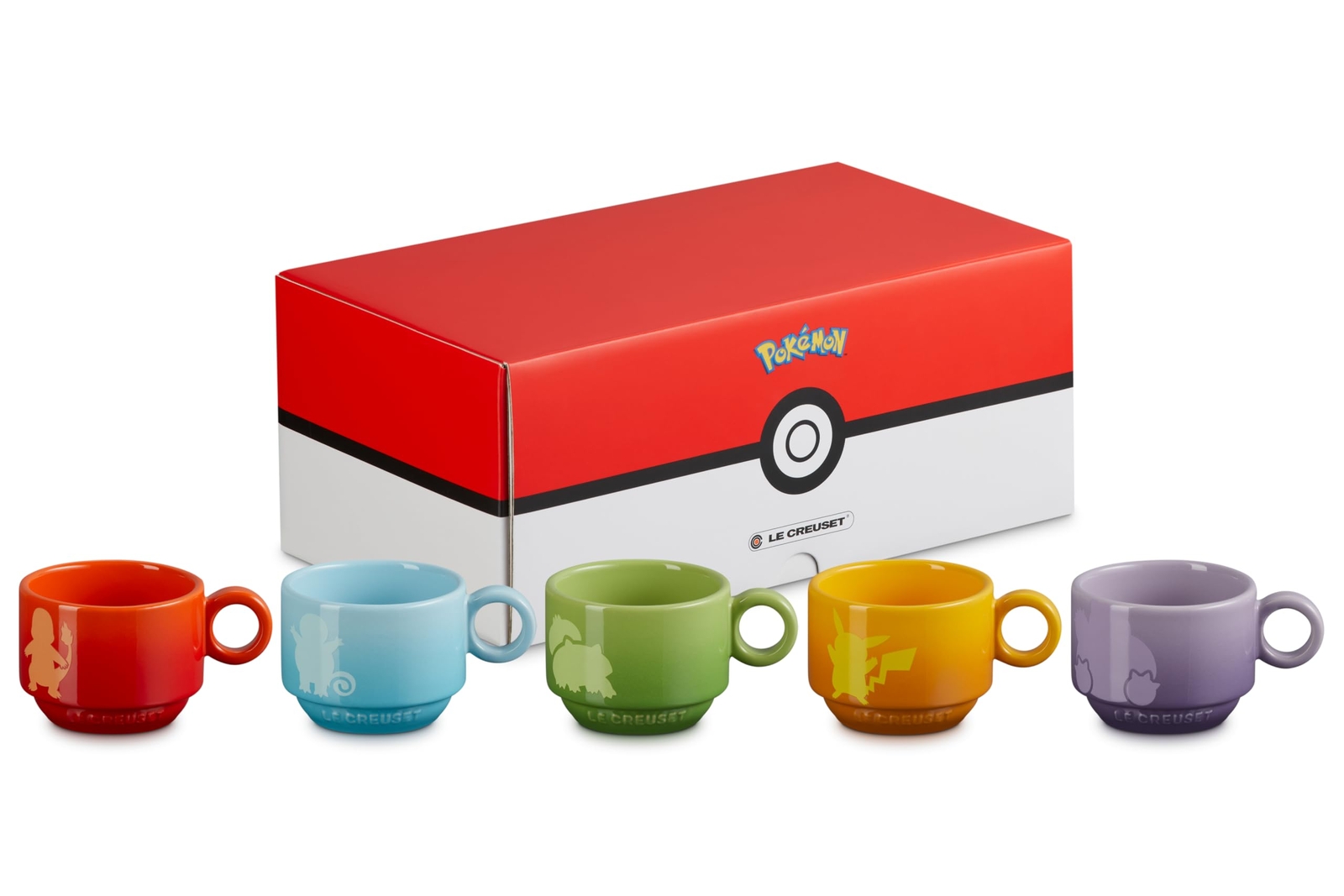 Juego de 5 tazas apilables limitadas Le Creuset Pokemon Collection 2024 f/s