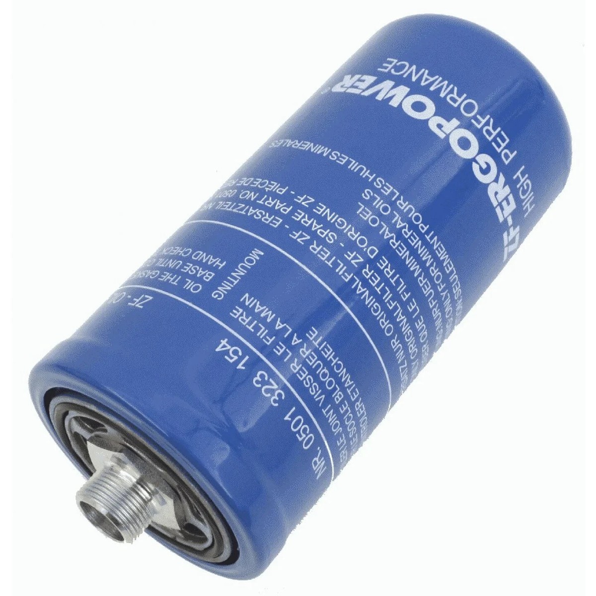 ZF ErgoPower Transmission Hydraulic Oil Filter Spin-On Blue ZF ErgoPower Transmission Hydraulic Oil Filter Spin-On Blue