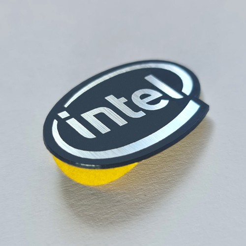 Intel - Aufkleber Etui Abzeichen Aufkleber - vollständige Intel Logo Geschichte - drei Embleme - Bild 6 von 6