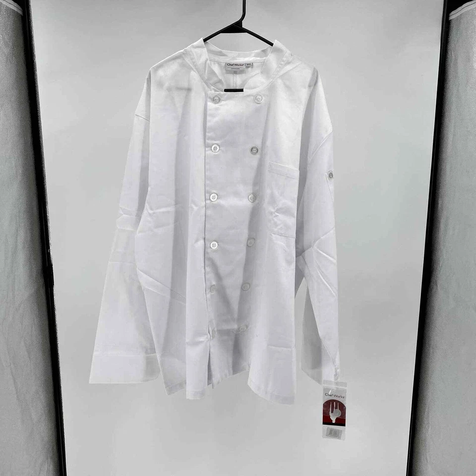 Chef Works Men Le Mans White Long Sleeve Chef's Coat US Restaurant Size 3X - Image 4 of 4