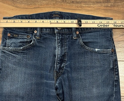 Polo Ralph Lauren Jeans Uomo 32x29,5 Sullivan Slim Fit Denim Blu 100% Cotone - Foto 9 di 10