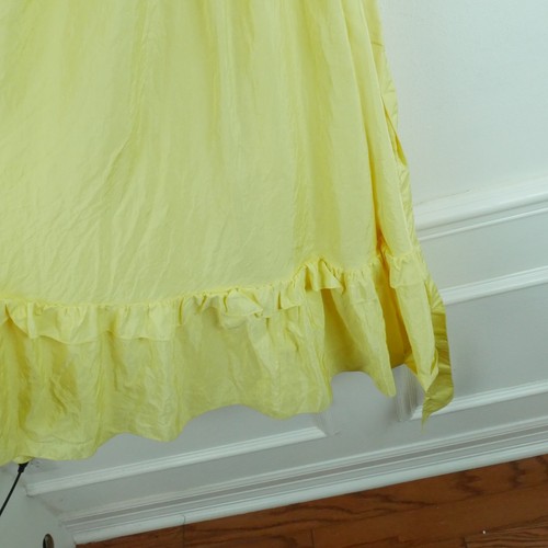 Vintage Girls XS S Dress Cottagecore Ruffle Butter Yellow Pastel Prairie Costume - Picture 9 of 14