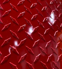 24" x 96" Red Aluminum Diamond Plate Sheet .025 in (1/40th) Thick