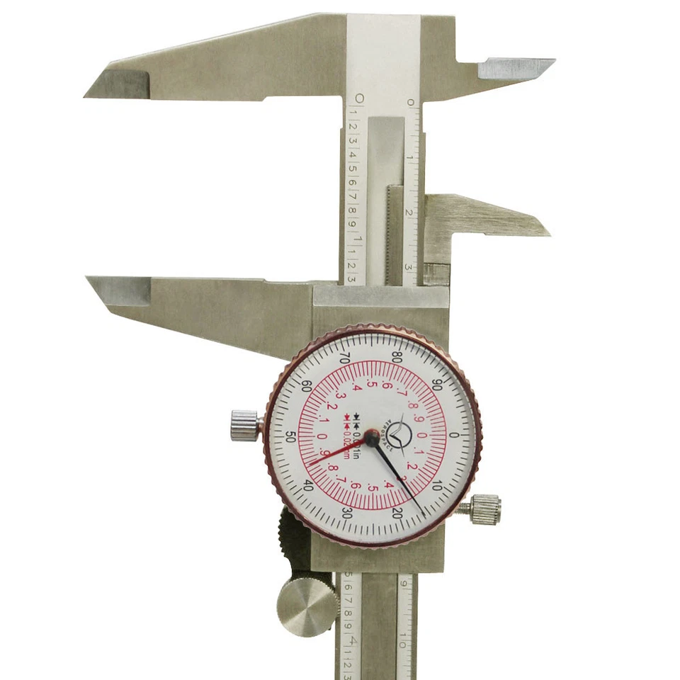 8'' / 200MM Dual Reading Dial Caliper Shockproof Scale Metric SAE Standard INCH - Image 3 of 4