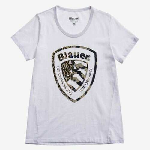 BLAUER T-Shirt Logo Woman Girl Cotton Shield Fashion 3D 21SBLDH02138 - Picture 5 of 10