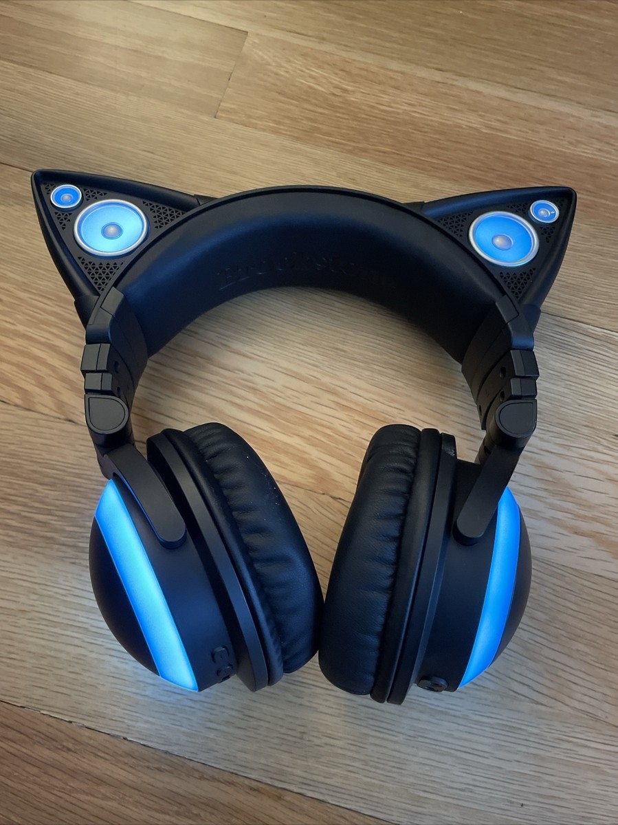 Brookstone Blue Cat Ear Headphones With Speakers Axent Wear
