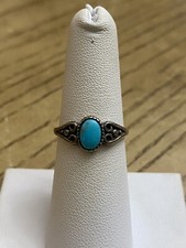 Wheeler Mfg. Vintage Navajo Inspired 925 Sterling Turquoise Stone Ring Sz 6