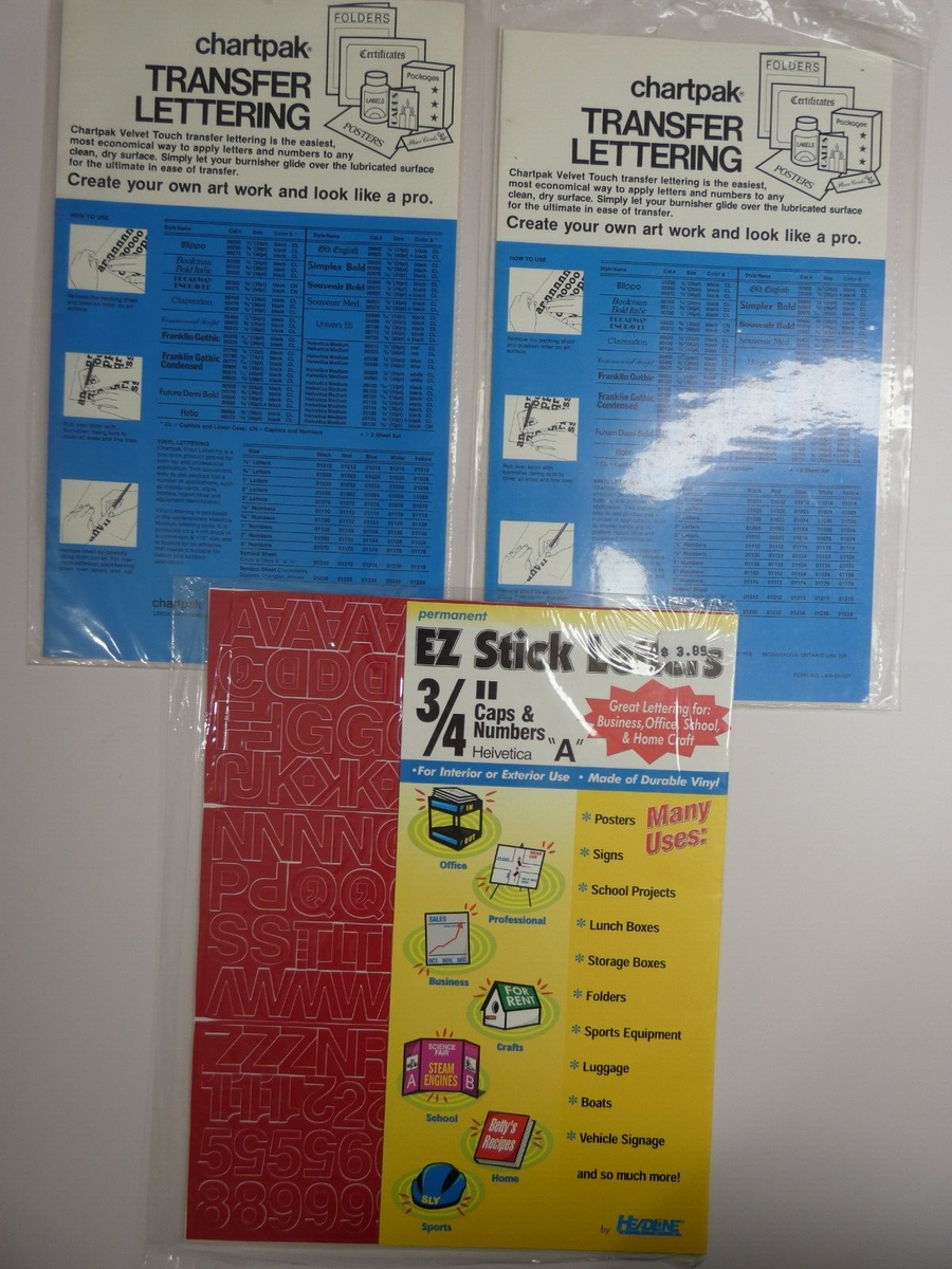 Charpak 2 Transfer Lettering & EZ Stick Letters & Numbers