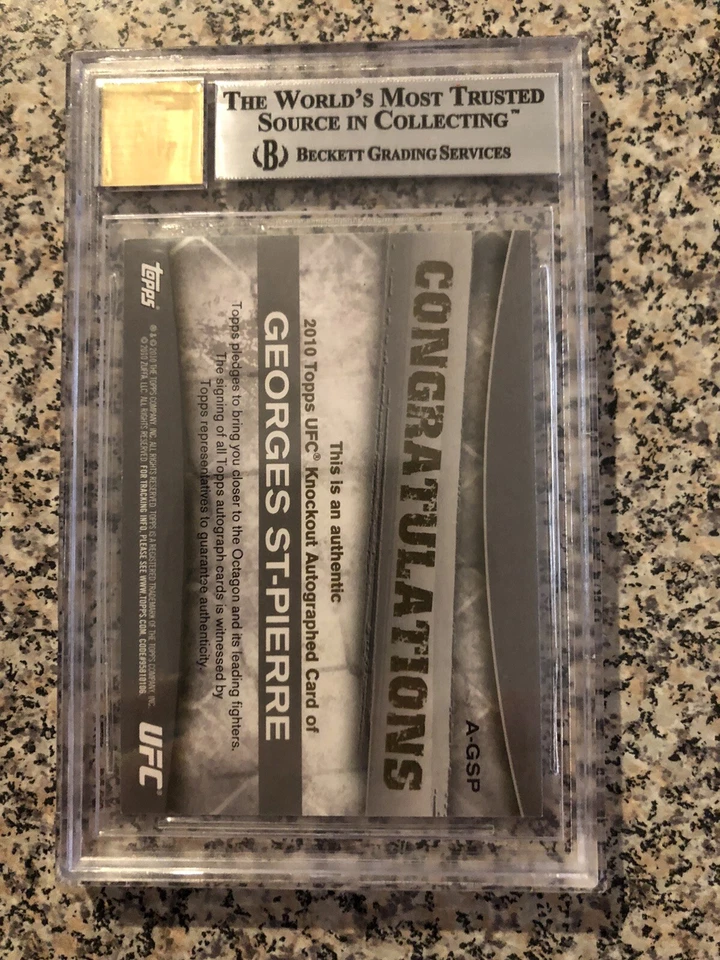 2010 topps ufc knockout autograph GREEN # AGSP Georges St-Pierre BGS 9 #ed / 88 - Image 2 of 4