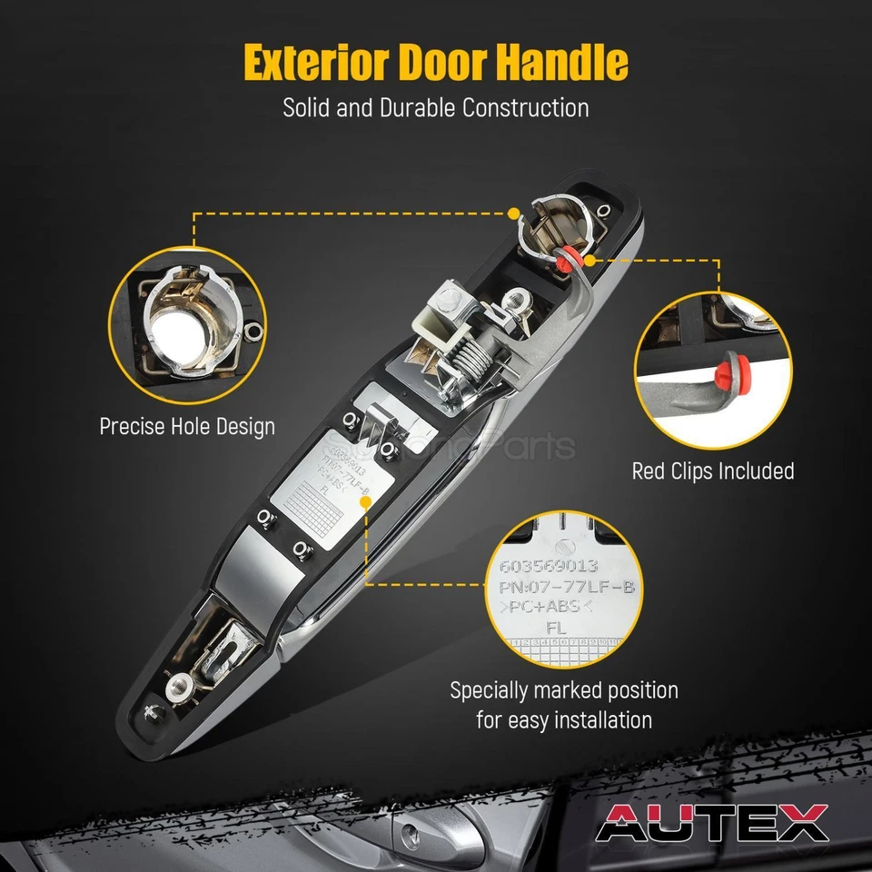 4pcs 80545 80546 80547 80105 Chrome Exterior Front/Rear Left/Right Door Handle - Изображение 2 из 4