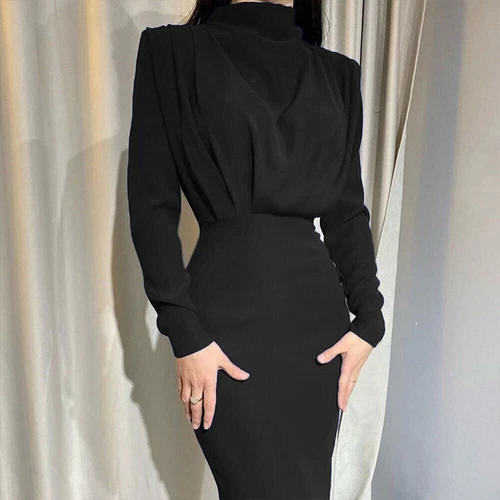 Damen Mode Elegant Party Kleid Cocktail Kleid hohe Taille Abendkleid - Bild 10 von 30