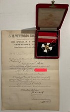 REGNO D’ITALIA COMMENDATORE CORONA D’ITALIA RE V.E.III° ORO + DIPLOMA + SCATOLA