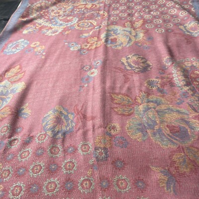 Vintage 100% Cashmere Pashmina Reversible Floral Scarf, Shaw, Runner  69 x27.5 