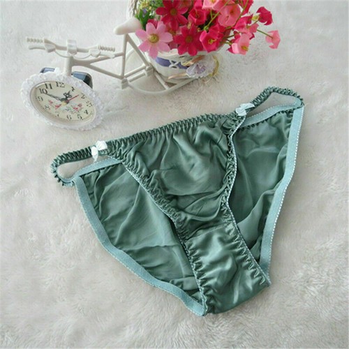 Womens 100% Silk Bow Deco Cute Bikinis T-pants Thongs G-string Underwear M L XL - Picture 10 of 38
