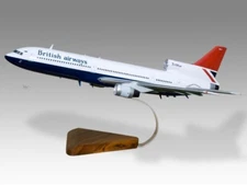 Lockheed L-1011-385 TriStar British Airways Desk Wood Airplane Model Small 1/144