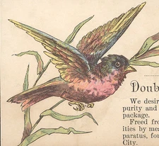 NEW HAVEN CT. TRADE CARD, TWO ADVS. DOUBLE MILLED BIRD SEED & HANSON & CO   C106